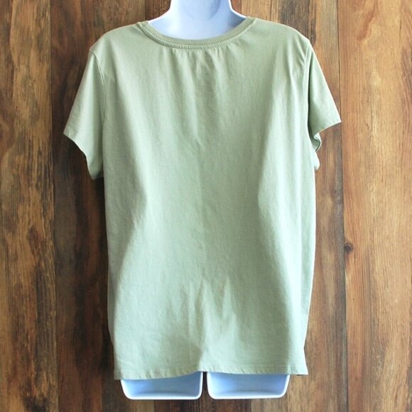 Disney Women's Sage Green Mickey Mouse Minnie Tee Tshirt XL - Picture 3 of 4